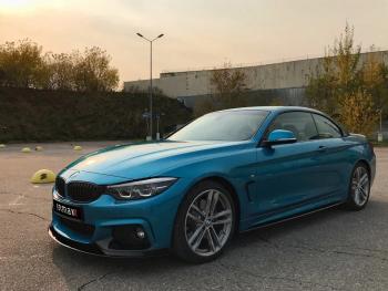 14 499 р. Сплиттер переднего бампера М-Perfomance BMW 4 серия F32 купе дорестайлинг (2013-2017) (цвет: черный матовый)  с доставкой в г. Набережные‑Челны. Увеличить фотографию 3