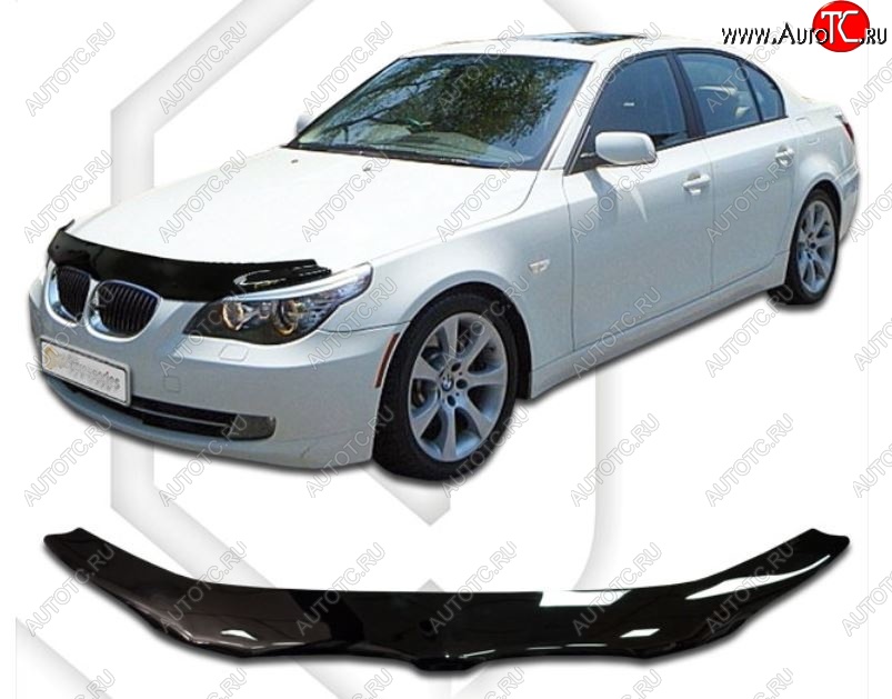 1 999 р. Дефлектор капота CA-Plastic  BMW 5 серия ( E60,  E61) (2003-2010) седан дорестайлинг, универсал дорестайлинг, седан рестайлинг, универсал рестайлинг (Classic черный, Без надписи)  с доставкой в г. Набережные‑Челны