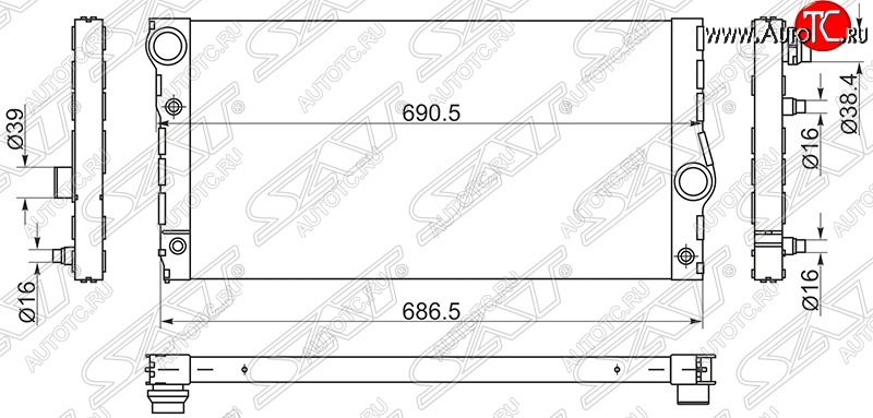 13 549 р. Радиатор двигателя SAT (пластинчатый)  BMW 5 серия ( F11,  F10) - 7 серия  F01-F04  с доставкой в г. Набережные‑Челны