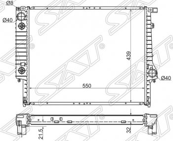 Радиатор двигателя SAT (пластинчатый)  3 серия ( E30,  E36), 5 серия  E34, 7 серия  E32