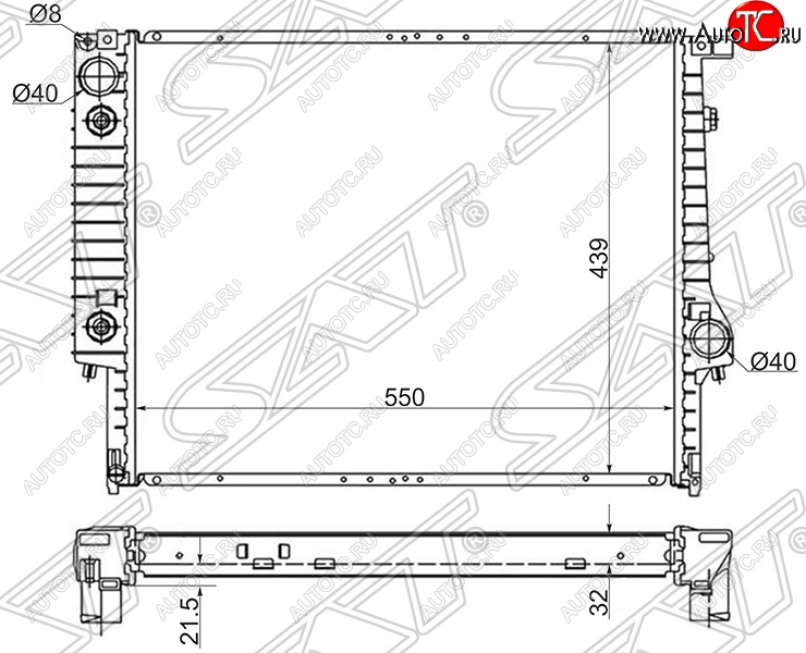 8 949 р. Радиатор двигателя SAT (пластинчатый)  BMW 3 серия ( E30,  E36) - 7 серия  E32  с доставкой в г. Набережные‑Челны