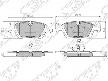 Колодки тормозные SAT (передние) BMW 3 серия E36 седан (1990-2000)