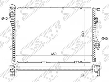 Радиатор двигателя SAT (пластинчатый) BMW 5 серия E39 седан рестайлинг (2000-2003)