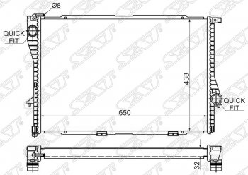 Радиатор двигателя SAT (пластинчатый) BMW 5 серия E39 седан рестайлинг (2000-2003)