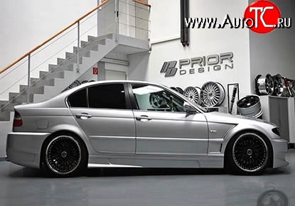 8 149 р. Пороги накладки Prior Design BMW 3 серия E46 седан дорестайлинг (1998-2001) (Неокрашенные)  с доставкой в г. Набережные‑Челны