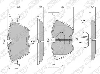 Колодки тормозные SAT (передние) BMW X3 E83 (2003-2009)