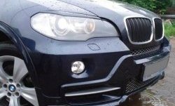 1 499 р. Реснички на фары CT BMW X5 E70 дорестайлинг (2006-2010) (Неокрашенные)  с доставкой в г. Набережные‑Челны. Увеличить фотографию 2