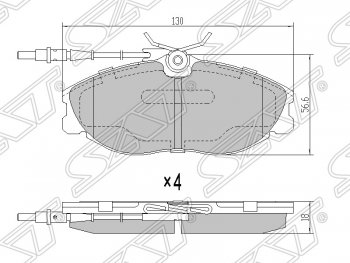 Колодки тормозные SAT (передние) CITROEN Xsara (N0,  N1), Peugeot 306, 406 (8B,  8E,F)