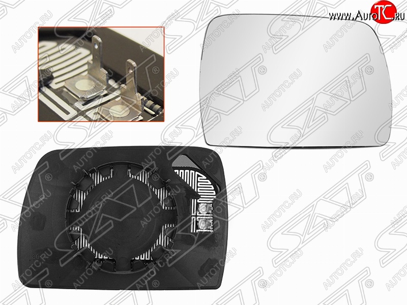 649 р. Правое полотно зеркала SAT (голубой, асферическое с обогревом) BMW X3 E83 (2003-2009)  с доставкой в г. Набережные‑Челны