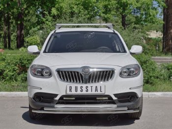 18 349 р. Защита переднего бампера (2 трубыØ42 мм, нержавейка) SLITKOFF  Brilliance V5 (2012-2018)  с доставкой в г. Набережные‑Челны. Увеличить фотографию 2