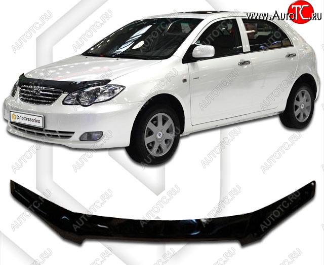 2 079 р. Дефлектор капота CA Plastic (черный)  BYD F3 (2005-2014) седан, хэтчбек (Classic черный, Без надписи)  с доставкой в г. Набережные‑Челны