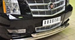 24 499 р. Защита переднего бампера (2 трубыØ76 мм, нержавейка) SLITKOFF  Cadillac Escalade  GMT926 джип 5 дв. (2006-2014) короткая база  с доставкой в г. Набережные‑Челны. Увеличить фотографию 2