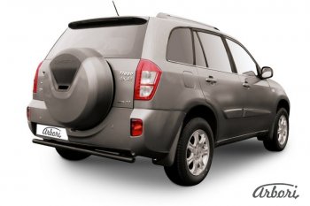 5 399 р. Защита заднего бампера Arbori (черная, 1 труба d57 mm).  Chery Tiggo T11 (2013-2016) рестайлинг  с доставкой в г. Набережные‑Челны. Увеличить фотографию 1