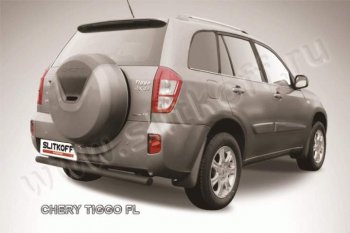 Защита заднего бампера из трубы d76 Slitkoff Chery Tiggo T11 рестайлинг (2013-2016)