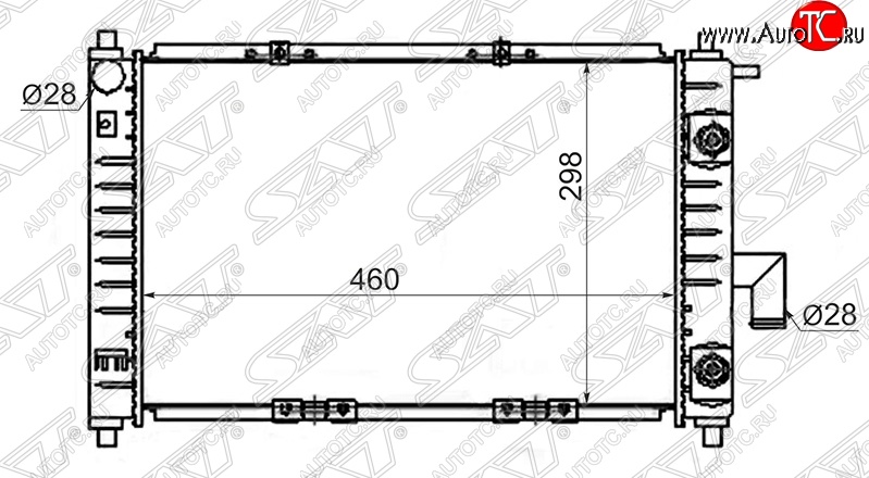 6 449 р. Радиатор двигателя SAT (пластинчатый) Daewoo Matiz M100 дорестайлинг (1998-2000)  с доставкой в г. Набережные‑Челны