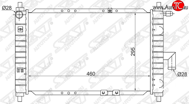 2 999 р. Радиатор двигателя SAT (трубчатый) Daewoo Matiz M100 дорестайлинг (1998-2000)  с доставкой в г. Набережные‑Челны