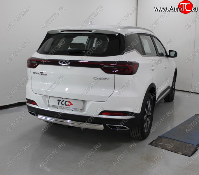 21 749 р. Защита заднего бампера (овальная, 2WD) ТСС 75х42 мм  Chery Tiggo 7 PRO (2019-2024)  с доставкой в г. Набережные‑Челны