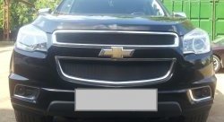 1 469 р. Нижняя сетка на бампер Russtal (черная) Chevrolet Trailblazer GM800 дорестайлинг (2012-2016)  с доставкой в г. Набережные‑Челны. Увеличить фотографию 3