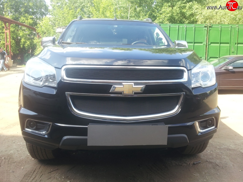 1 469 р. Нижняя сетка на бампер Russtal (черная)  Chevrolet Trailblazer  GM800 (2012-2016) дорестайлинг  с доставкой в г. Набережные‑Челны