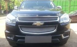 1 539 р. Нижняя сетка на бампер Russtal (хром) Chevrolet Trailblazer GM800 дорестайлинг (2012-2016)  с доставкой в г. Набережные‑Челны. Увеличить фотографию 2