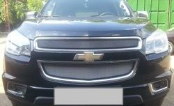 1 539 р. Нижняя сетка на бампер Russtal (хром) Chevrolet Trailblazer GM800 дорестайлинг (2012-2016)  с доставкой в г. Набережные‑Челны. Увеличить фотографию 3