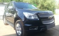 1 539 р. Нижняя сетка на бампер Russtal (хром) Chevrolet Trailblazer GM800 дорестайлинг (2012-2016)  с доставкой в г. Набережные‑Челны. Увеличить фотографию 4