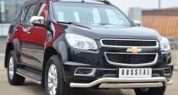 21 899 р. Защита переднего бампера (2 трубыØ76х42 и 63 мм, нержавейка) Russtal Chevrolet Trailblazer GM800 дорестайлинг (2012-2016)  с доставкой в г. Набережные‑Челны. Увеличить фотографию 3