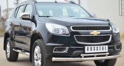 26 999 р. Защита переднего бампера (2 трубыØ76 и 42 мм, нержавейка) SLITKOFF  Chevrolet Trailblazer  GM800 (2012-2016) дорестайлинг  с доставкой в г. Набережные‑Челны. Увеличить фотографию 4