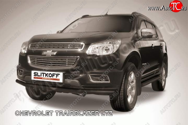 9 549 р. Защита переднего бампера d57 Slitkoff  Chevrolet Trailblazer  GM800 (2012-2016) дорестайлинг (Цвет: серебристый)  с доставкой в г. Набережные‑Челны