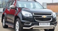 15 449 р. Защита порогов из круглой трубы диаметром 42 мм SLITKOFF Chevrolet Trailblazer GM800 дорестайлинг (2012-2016)  с доставкой в г. Набережные‑Челны. Увеличить фотографию 2