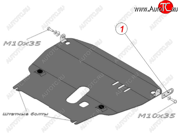 4 999 р. Защита картера двигателя и КПП (большая, V-1,4) Alfeco  Chevrolet Aveo  T250 (2006-2011) седан рестайлинг, хэтчбек 5 дв рестайлинг (Сталь 2 мм)  с доставкой в г. Набережные‑Челны