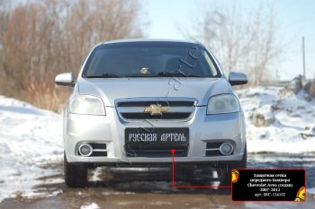 1 429 р. Защитная сетка и заглушка решетки переднего бампера RA Chevrolet Aveo T250 седан рестайлинг (2006-2011)  с доставкой в г. Набережные‑Челны. Увеличить фотографию 2