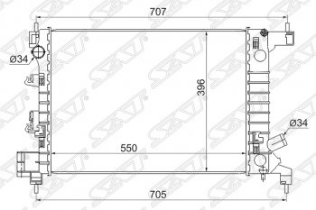 Радиатор двигателя SAT (трубчатый, 1.2/1.4, МКПП) Chevrolet Captiva 1-ый рестайлинг (2011-2013)