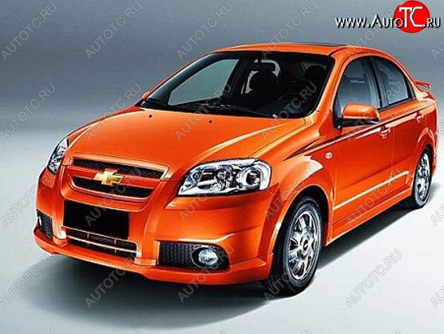 4 499 р. Накладка на передний бампер CT Chevrolet Aveo T250 седан рестайлинг (2006-2011) (Неокрашенная)  с доставкой в г. Набережные‑Челны