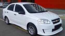 4 599 р. Пороги накладки CT Chevrolet Aveo T250 седан рестайлинг (2006-2011) (Неокрашенные)  с доставкой в г. Набережные‑Челны. Увеличить фотографию 2