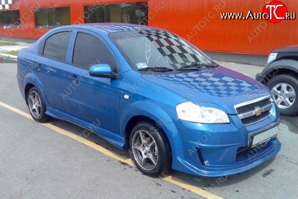 4 599 р. Пороги накладки CT Chevrolet Aveo T250 седан рестайлинг (2006-2011) (Неокрашенные)  с доставкой в г. Набережные‑Челны