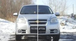 1 039 р. Защитная сетка решетки переднего бампера RA Chevrolet Aveo T250 седан рестайлинг (2006-2011)  с доставкой в г. Набережные‑Челны. Увеличить фотографию 2