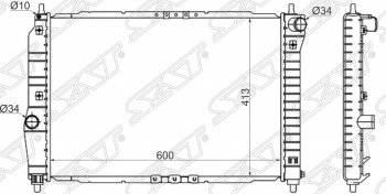 Радиатор двигателя SAT (трубчатый, 1.4, МКПП) Chevrolet Aveo T200 хэтчбек 5 дв (2002-2008)