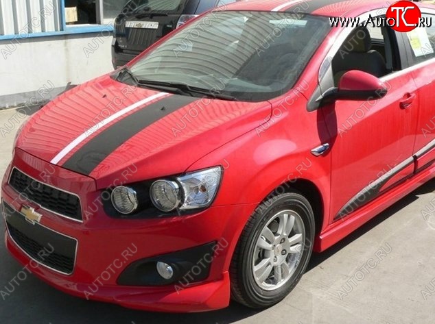 3 699 р. Накладка на передний бампер CT Chevrolet Aveo T300 седан (2011-2015) (Неокрашенная)  с доставкой в г. Набережные‑Челны