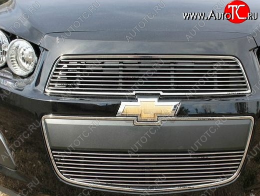 5 499 р. Декоративные вставки решетки радиатора и переднего бампера CT  Chevrolet Aveo  T300 (2011-2015) седан, хэтчбек (Неокрашенная)  с доставкой в г. Набережные‑Челны