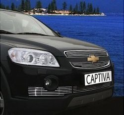 Декоративные вставки решетки радиатора SOUZ-96 Chevrolet Captiva  дорестайлинг (2006-2011)