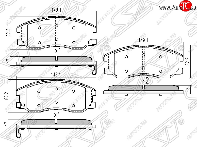 1 689 р. Колодки тормозные SAT (передние)  Chevrolet Captiva (2006-2011), Opel Antara (2006-2010)  с доставкой в г. Набережные‑Челны