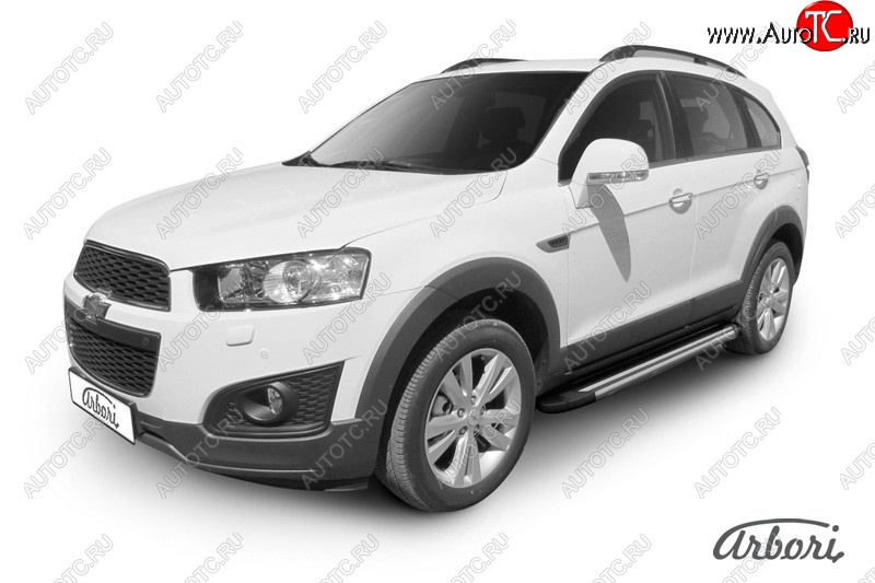 12 509 р. Порожки для ног Arbori Luxe Black Chevrolet Captiva 2-ой рестайлинг (2013-2016)  с доставкой в г. Набережные‑Челны