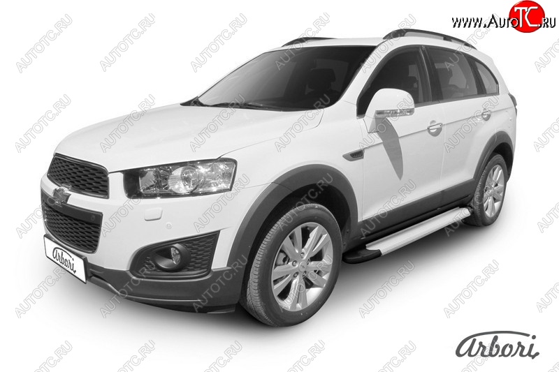 10 979 р. Порожки для ног Arbori Optima Silver  Chevrolet Captiva (2013-2016) 2-ой рестайлинг  с доставкой в г. Набережные‑Челны