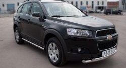 18 399 р. Защита переднего бампера (2 трубыØ63 и 42 мм, нержавейка) SLITKOFF  Chevrolet Captiva (2006-2011)  дорестайлинг  с доставкой в г. Набережные‑Челны. Увеличить фотографию 4