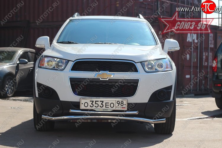 22 679 р. Защита переднего бампера одинарная Souz-96 Premium (d60/42) Chevrolet Captiva 1-ый рестайлинг (2011-2013)  с доставкой в г. Набережные‑Челны