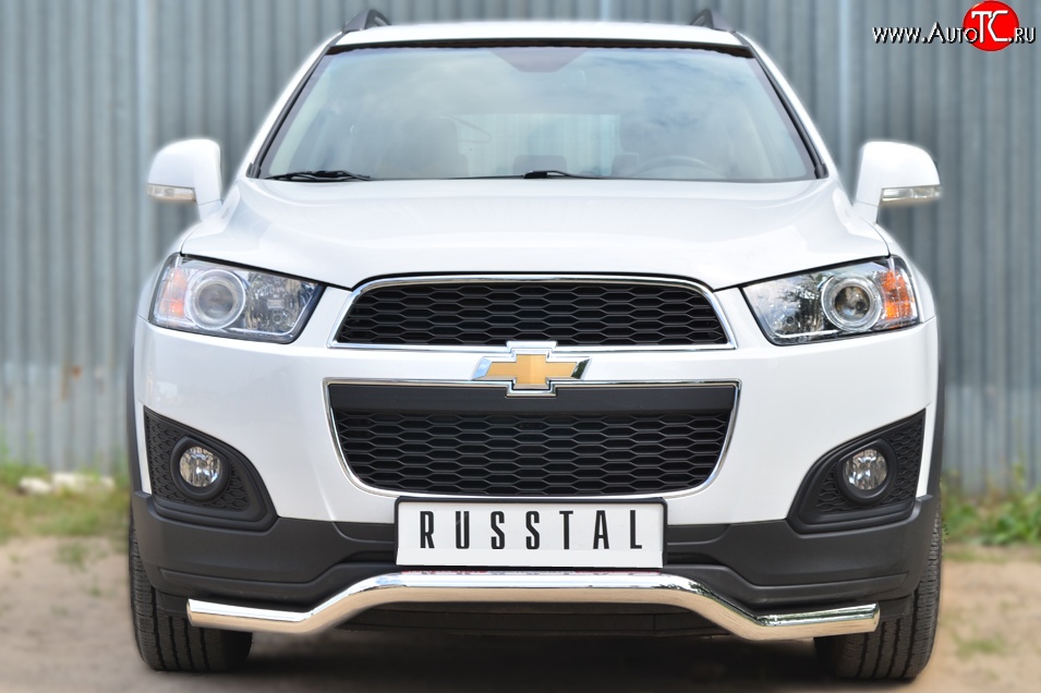 16 999 р. Защита переднего бампера (Ø63 мм волна, нержавейка) SLITKOFF  Chevrolet Captiva (2013-2016) 2-ой рестайлинг  с доставкой в г. Набережные‑Челны