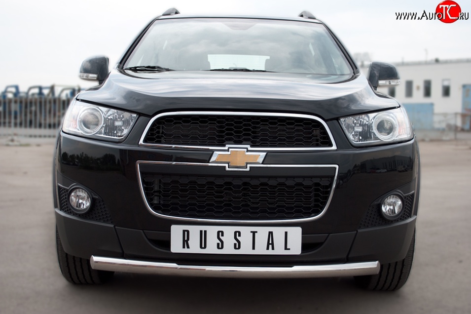 16 999 р. Одинарная защита переднего бампера диаметром 63 мм SLITKOFF  Chevrolet Captiva (2011-2013) 1-ый рестайлинг  с доставкой в г. Набережные‑Челны