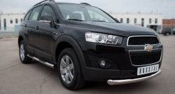 16 999 р. Одинарная защита переднего бампера диаметром 76 мм SLITKOFF Chevrolet Captiva 1-ый рестайлинг (2011-2013)  с доставкой в г. Набережные‑Челны. Увеличить фотографию 4