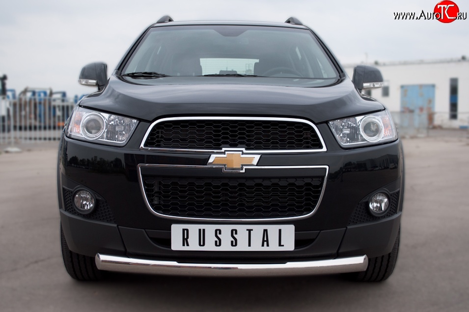 16 999 р. Одинарная защита переднего бампера диаметром 76 мм SLITKOFF Chevrolet Captiva 1-ый рестайлинг (2011-2013)  с доставкой в г. Набережные‑Челны